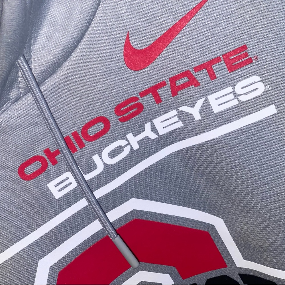 Ohio State Buckeyes Hoodie Mens Size XL Gray Nike Dri-Fit Sweatshirt On Field - Picture 3 of 9